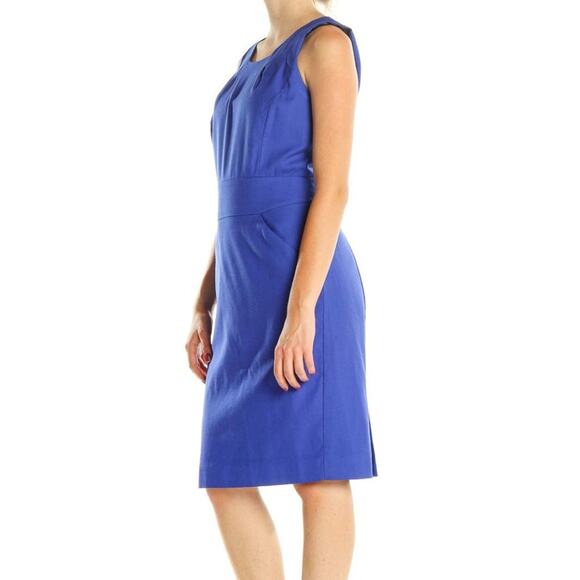 J.Crew Blue Sleeveless Wool Sheath Dress Size 2 - Picture 1 of 10